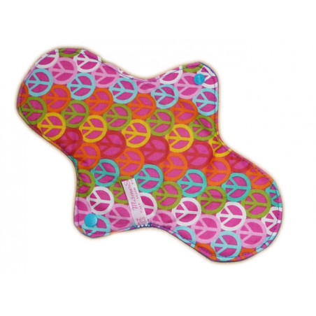 Serviette hygiénique lavable PEACE AND LOVE (L)