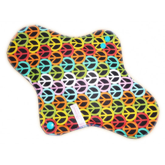 Washable sanitary napkin PEACE AND LOVE (XL/ NIGHT)