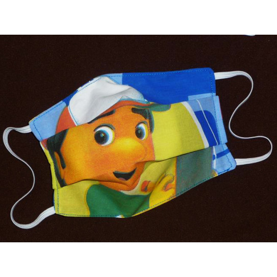 Masque en tissu lavable réversible enfant MANNY ET SES OUTILS