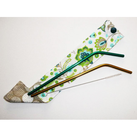 Travel case for washable and reusable straw (brush included) GREEN Travel case for washable and reusable straw (brush included) GREEN