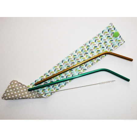 Travel case for washable and reusable straw (brush included) GREEN Travel case for washable and reusable straw (brush included) GREEN