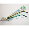 Travel case for washable and reusable straw (brush included) GREEN
