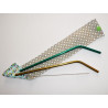 Travel case for washable and reusable straw (brush included) GREEN
