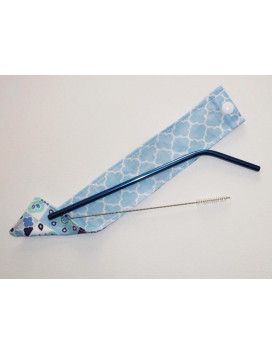 Travel case for washable and reusable straw (brush included) MARRAKECH