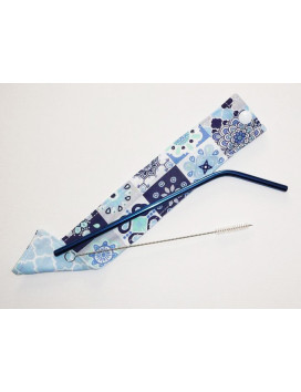 Travel case for washable and reusable straw (brush included) MARRAKECH