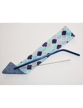 Travel case for washable and reusable straw (brush included) MARRAKECH