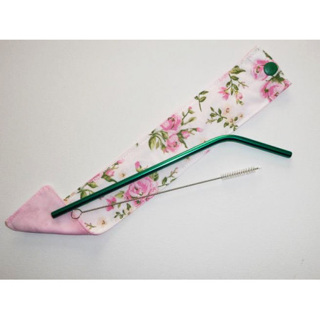 Estuche de viaje para pajita lavable y reutilizable (cepillo incluido) ROSAS Estuche de viaje para pajita lavable y reutilizable (cepillo incluido) ROSAS