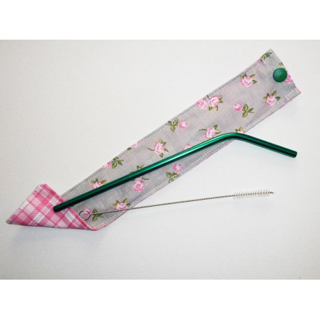 Estuche de viaje para pajita lavable y reutilizable (cepillo incluido) ROSAS Estuche de viaje para pajita lavable y reutilizable (cepillo incluido) ROSAS