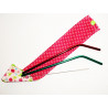 Etui de voyage pour paille lavable et réutilisable (goupillon inclus) CERISES