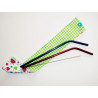 Travel case for washable and reusable straw (brush included) CHERRIES