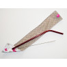 Travel case for washable and reusable straw (brush included) - BUTTERFLIES