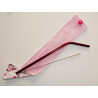 Travel case for washable and reusable straw (brush included) - BIRDS