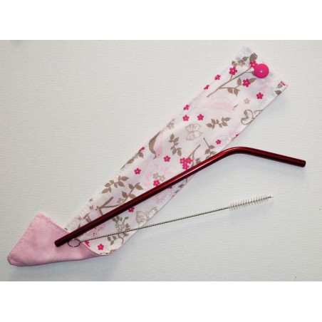 Etui de voyage pour paille lavable et réutilisable (goupillon inclus) - OISEAUX Etui de voyage pour paille lavable et réutilisable (goupillon inclus) - OISEAUX