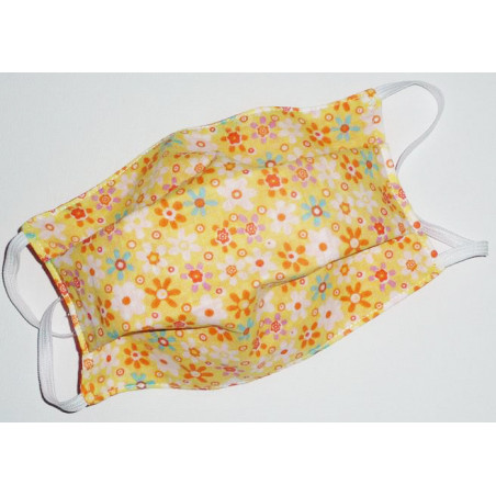 Máscara de tela lavable reversible HIPPIE CHIC AMARILLO Máscara de tela lavable reversible HIPPIE CHIC AMARILLO