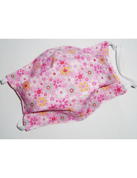 Máscara de tela lavable reversible HIPPIE CHIC ROSADO