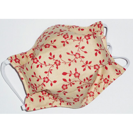 TOILE DE JOUY - PISA RED reversible washable fabric mask TOILE DE JOUY - PISA RED reversible washable fabric mask