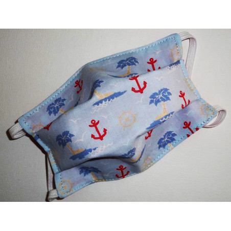 Maschera reversibile lavabile in tessuto per bambini ANCORA DI MARE Maschera reversibile lavabile in tessuto per bambini ANCORA DI MARE