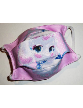 Lot 3 reversible waschbare Stoffmasken für Kinder CINDERELLA (PRINZESSINEN)