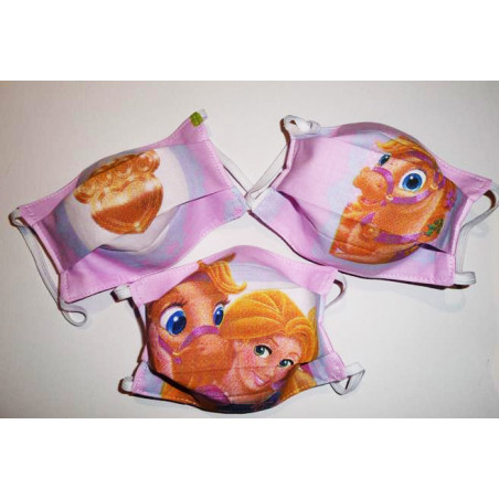 Lot 3 reversible waschbare Stoffmasken für Kinder RAIPONCE (PRINZESSINEN) Lot 3 reversible waschbare Stoffmasken für Kinder RAIPONCE (PRINZESSINEN)