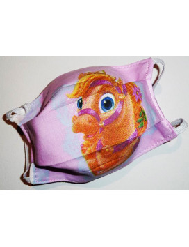 Lot 3 reversible waschbare Stoffmasken für Kinder RAIPONCE (PRINZESSINEN)