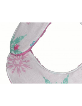 Ensemble bavoir bandana et attache-tétine PINK SNOW