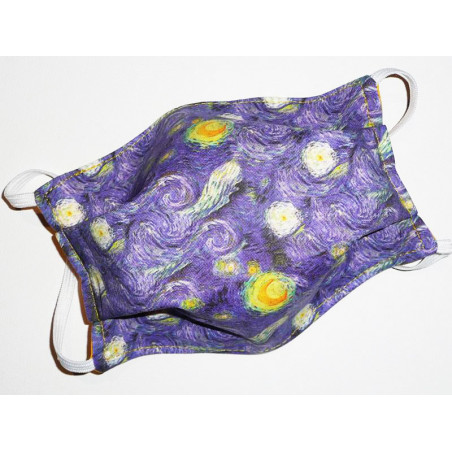 VAN GOGH'S STARRY NIGHT reversible washable fabric mask VAN GOGH'S STARRY NIGHT reversible washable fabric mask