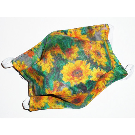 Maschera reversibile lavabile in tessuto I GIRASOLI DI MONET Maschera reversibile lavabile in tessuto I GIRASOLI DI MONET