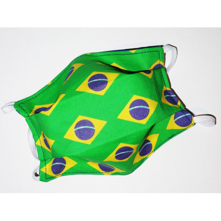 Máscara de tela lavable reversible BRASIL Máscara de tela lavable reversible BRASIL