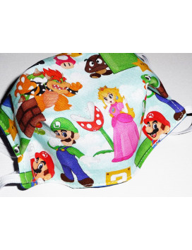 SUPER MARIO reversible waschbare Stoffmaske für Kinder