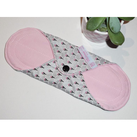 Serviette hygiénique lavable EVENTAILS ARGENT (M)