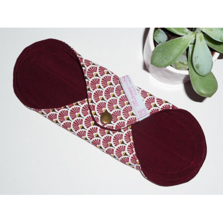 Serviette hygiénique lavable EVENTAILS BORDEAUX (S)