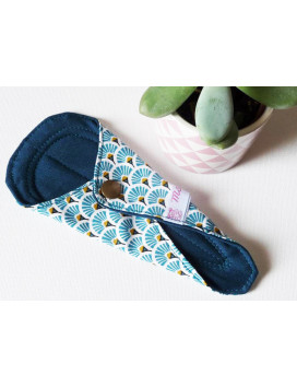Protège-string lavable EVENTAILS BLEU CANARD (16 cm)