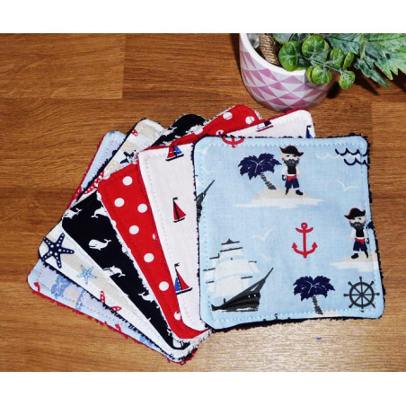 Grandes toallitas lavables (juego de 7) PIRATAS Grandes toallitas lavables (juego de 7) PIRATAS