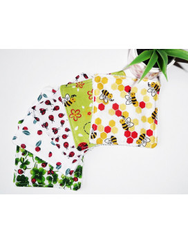 Grandi alviette lavabili (set di 5) COCCINELLA E APE