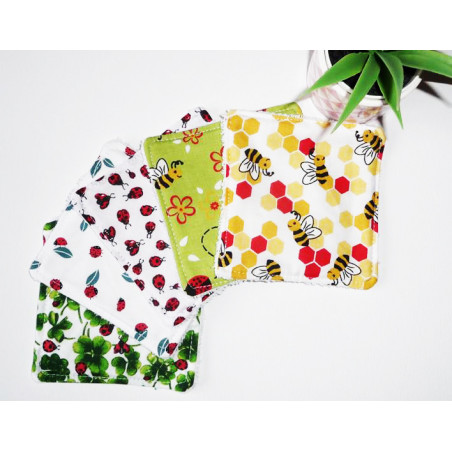 Grandi alviette lavabili (set di 5) COCCINELLA E APE Grandi alviette lavabili (set di 5) COCCINELLA E APE
