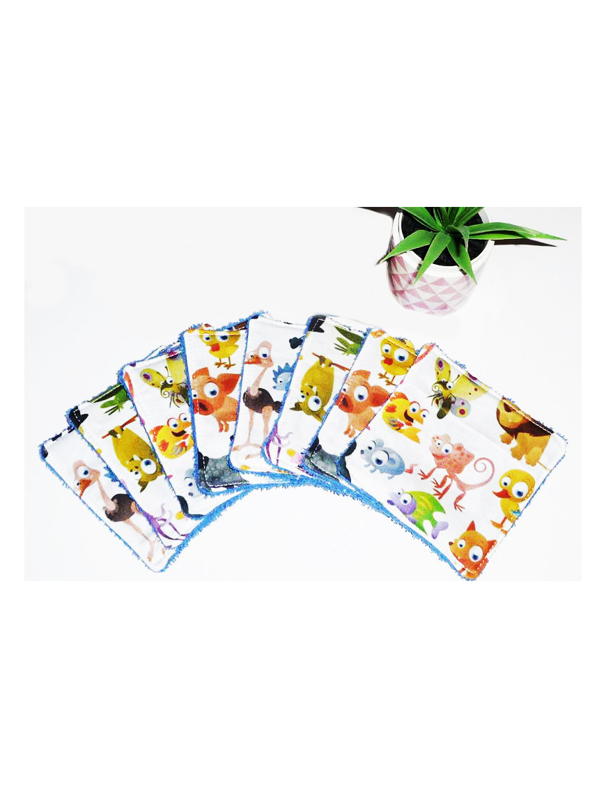 Grandes toallitas lavables (juego de 8) Z'ANIMALES