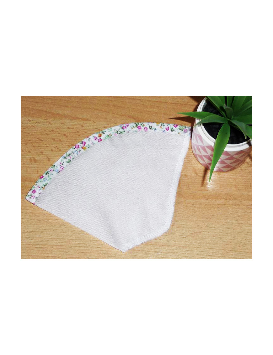 Waschbarer und wiederverwendbarer Kaffeefilter PINKE BLUMEN