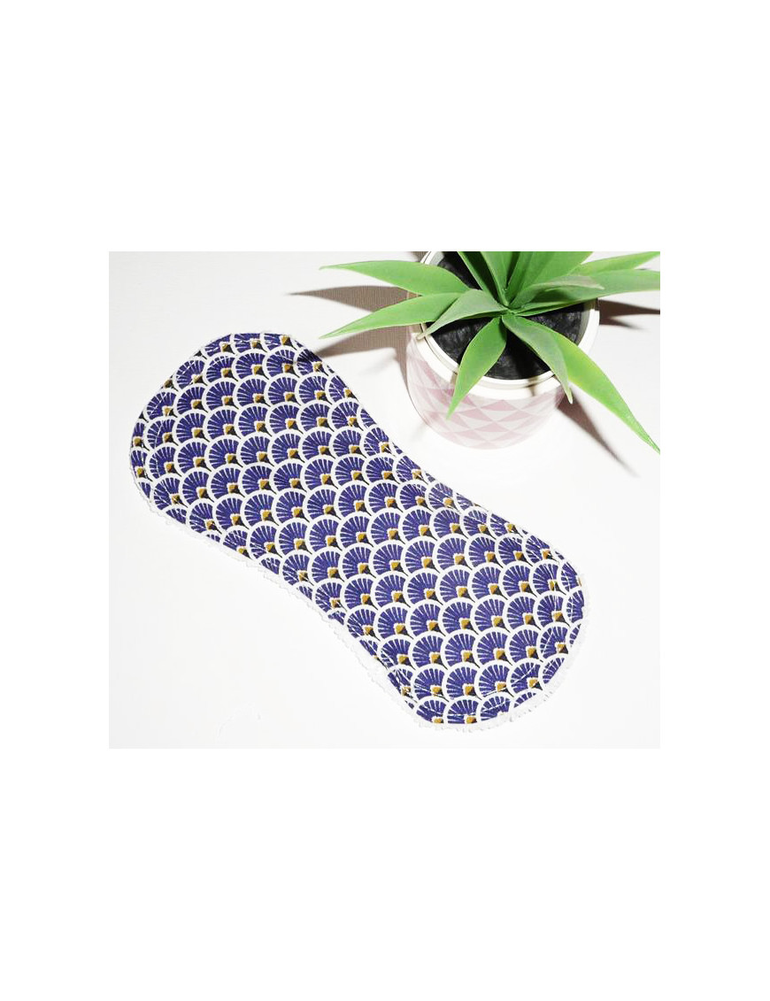 Protège-slip lavable sans ailettes EVENTAILS INDIGO (19 cm)