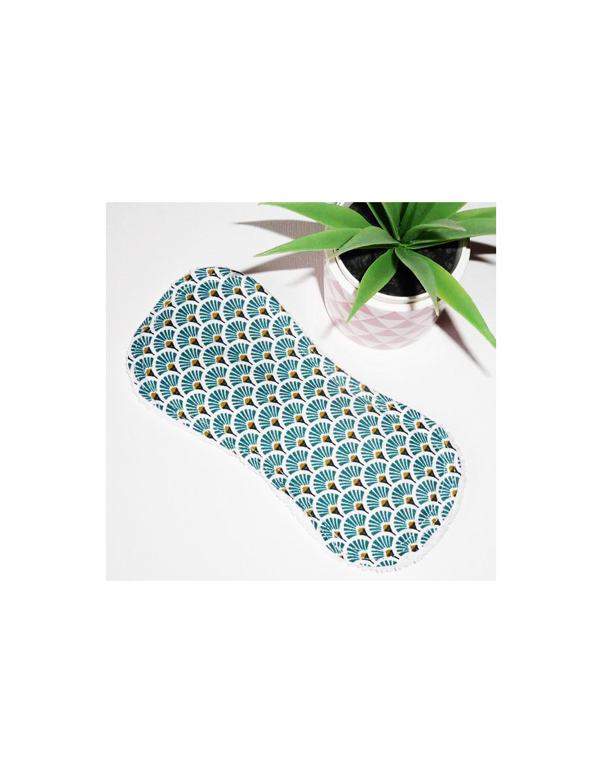 Protège-slip lavable sans ailettes EVENTAILS EMERAUDE (19 cm)