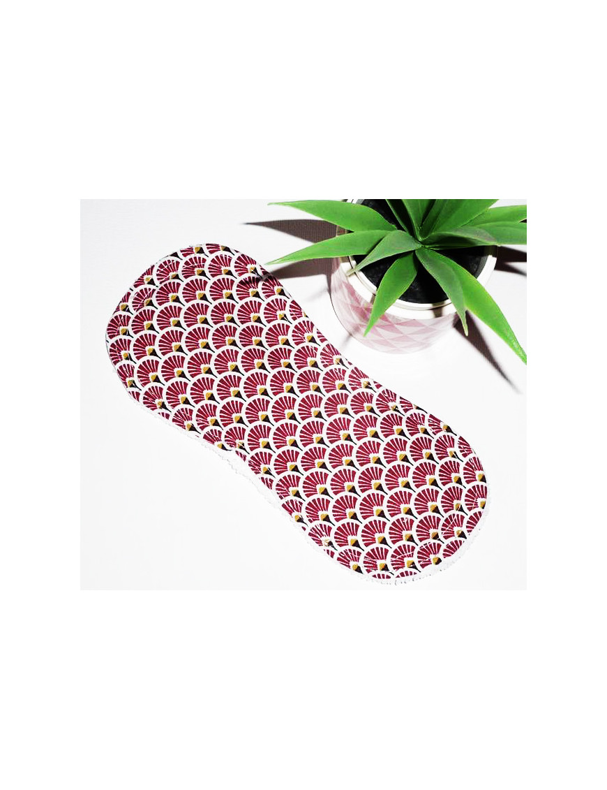 Protège-slip lavable sans ailettes EVENTAILS BORDEAUX (19 cm)