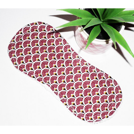 Protège-slip lavable sans ailettes EVENTAILS BORDEAUX (19 cm)