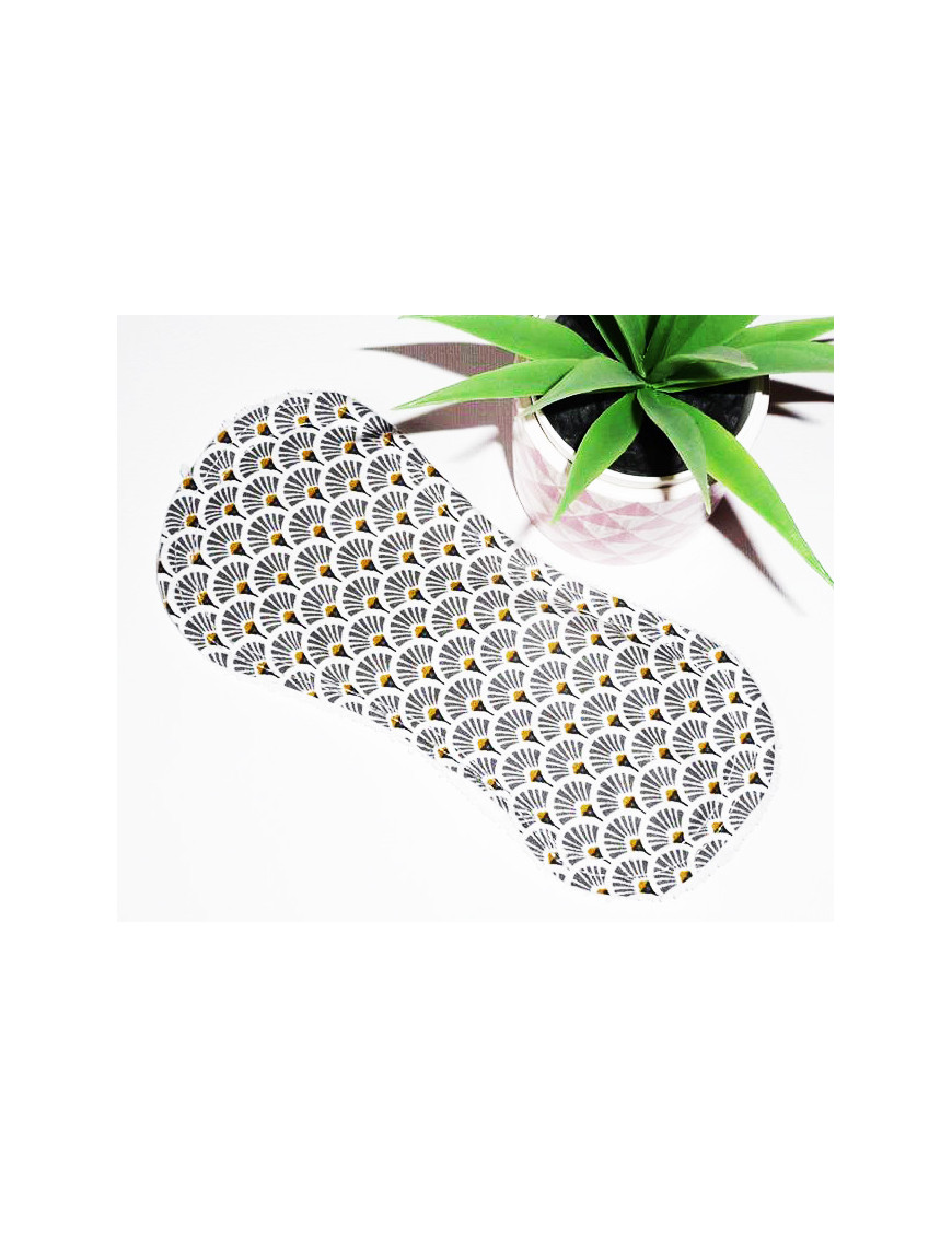 Protège-slip lavable sans ailettes EVENTAILS ARDOISE (19 cm)