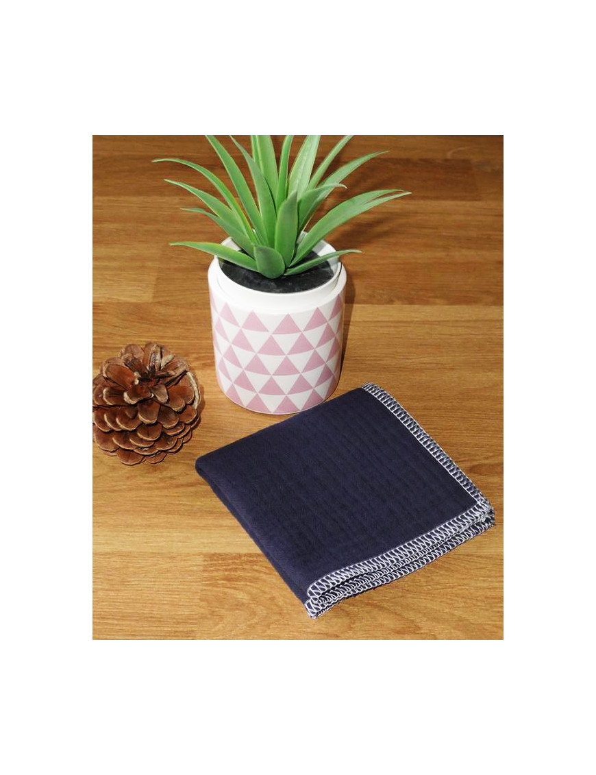 Washable and reusable double-ply cotton handkerchief