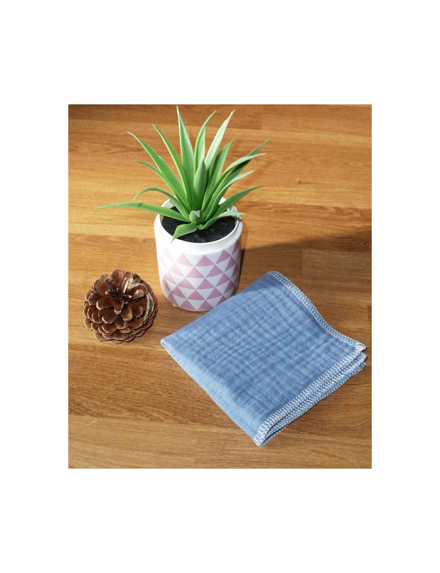 Washable and reusable double-ply cotton handkerchief