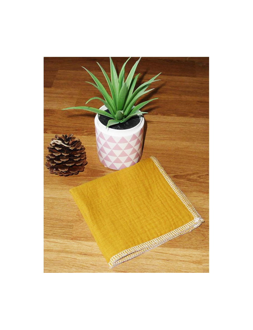 Washable and reusable double-ply cotton handkerchief
