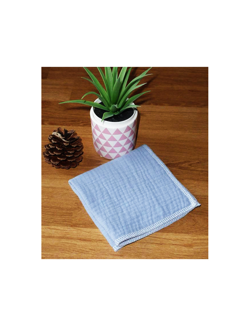Washable and reusable double-ply cotton handkerchief