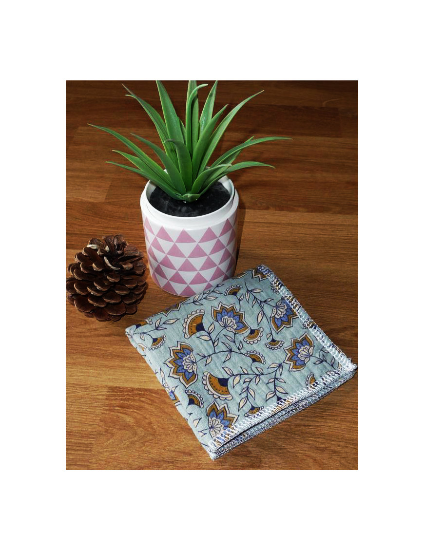 Washable and reusable double-ply cotton handkerchief