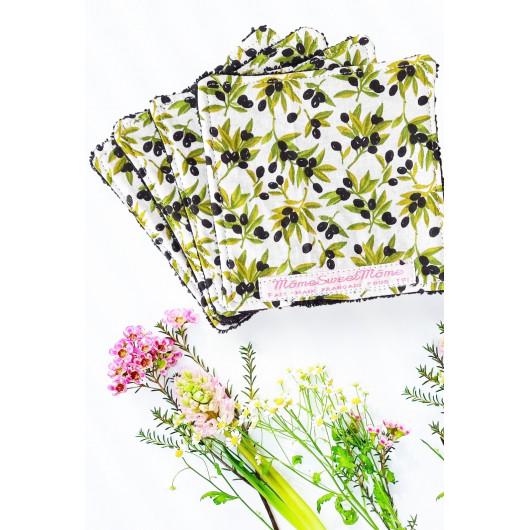 Large washable wipes OLIVES (set of 4) Large washable wipes OLIVES (set of 4)