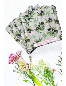 Grandi alviette lavabili OLIVE (set di 4)