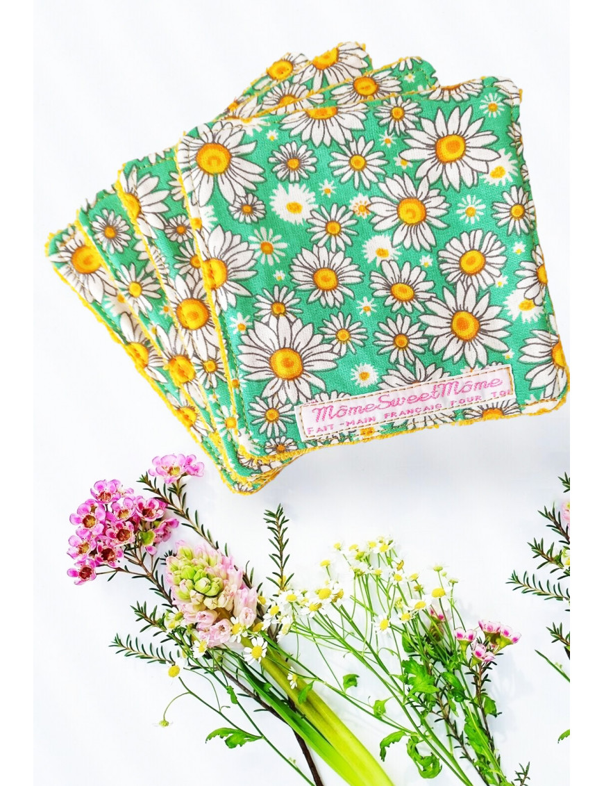 Großen Waschbare Tücher GÄNSEBLÜMCHEN (4er-Set)